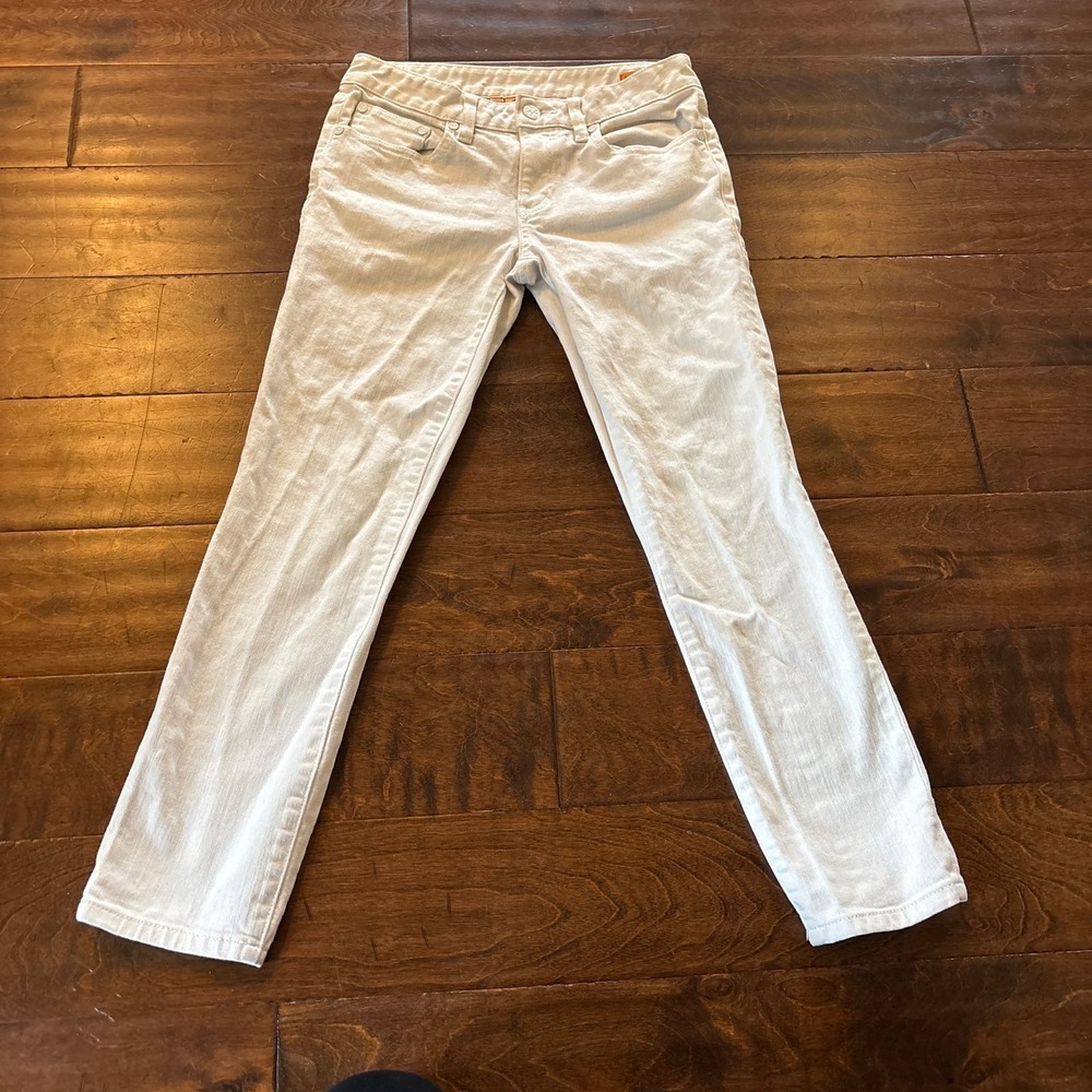 Tory Burch‎ Mid Rise Alexa Cropped Skinny Jeans Denim White Women's Size 26